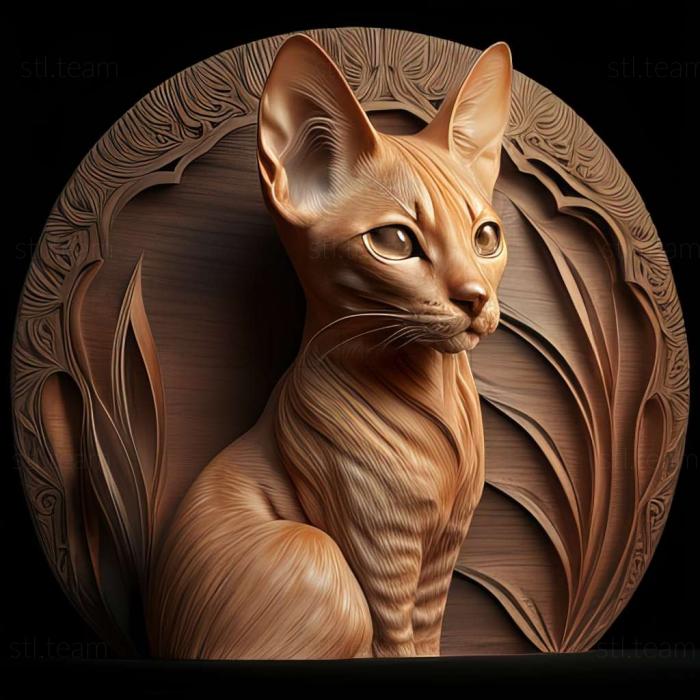 3D model Abyssinian cat (STL)